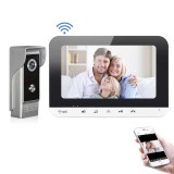 Videointerfon cu functii SMART, cu ecran de 7 inchi, 25 tonuri de apel, flux video clar, raza de actiune de pana la 300 de metri, gri