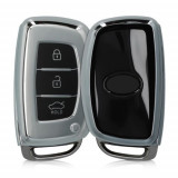 Husa Cheie Auto pentru Hyundai/Kia, 3 Butoane, Keyless Go, Silicon, Silver, 51052.94, Kwmobile