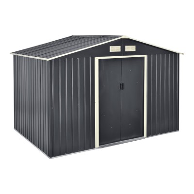 Magazie gradina ACMH-250X3 cu usi glisante 277 x 191 x 192 cm gri inchis [en.casa] HausGarden Leisure foto
