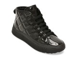Ghete GEOX negre, J56M3F, din piele ecologica lacuita