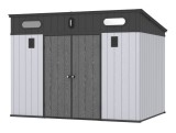 Casuta de gradina din rasina SIRIUS PENT 10x7, gri, cu usa dubla