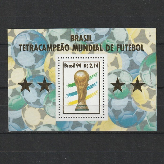 Brazilia Castigatoarea Cupei Mondiale de Fotbal - Brazilia 1994 - MNH - Colita Dantelata