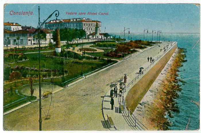 509 - CONSTANTA, Hotel Carol - old postcard - used