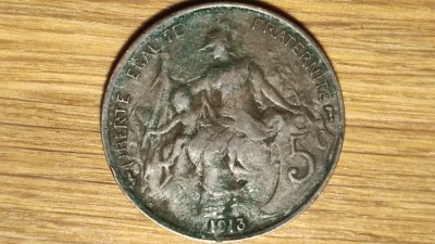 R10 Franta - moneda de colectie bronz - 5 centimes 1913 - Paris - stare buna ! foto