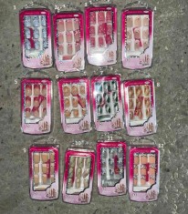 Set 24 unghii false, Global Fashion, culoare roz, 5-6