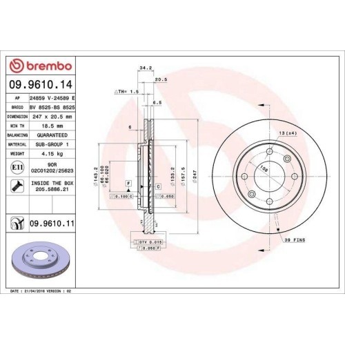 Set disc frana Citroen Ax (Za-) 07.86-12.98, Saxo (S0 S1) 02.96-04.04, Xsara (N1) 04.97-12.05, Xsara Box / Estate 05.98-08.05, Xsara Box Body/Liftbac