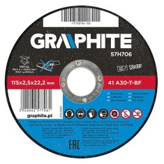 Disc debitare metal 115x2,5x22 mm GRAPHITE 57H706 HardWork ToolsRange