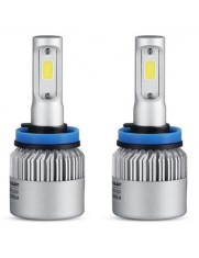 Set 2 leduri H9 COB Canbus, 4300k, putere 72W, luminozitate 8000 Lm, 12V - 24V