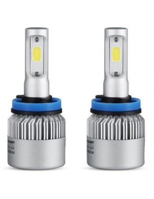 Set 2 leduri H11 COB Canbus, 6000k, putere 72W, luminozitate 8000 Lm, 12V - 24V foto