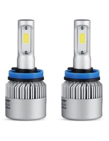 Set 2 leduri H11 COB Canbus, 6000k, putere 72W, luminozitate 8000 Lm, 12V - 24V