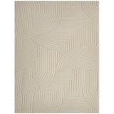 HOMCOM Covor living 160 x 120 cm, covor pufos cu model geometric, gros și antiderapant, crem | Aosom Romania