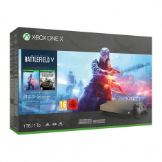 Consola Microsoft Xbox One X 1TB cu Battlefield V Gold Rush Special Edition foto