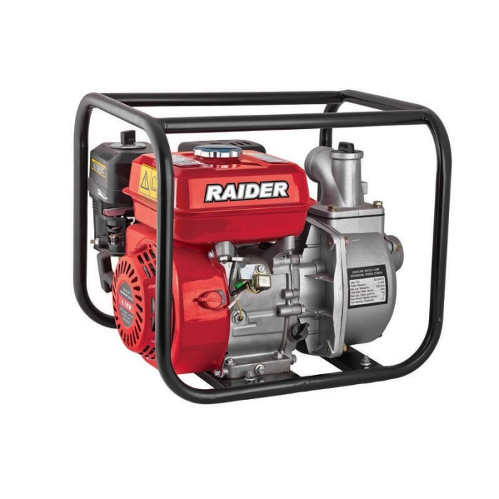 Motopompa pe benzina Raider, motor 4 timpi, 4.1 kW, 196 cc, 35 m, 33000 l/h, rezervor 3800 ml