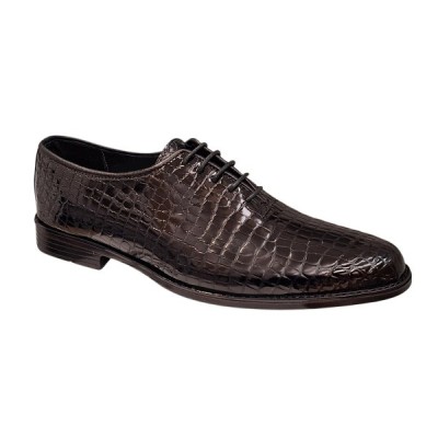 Pantofi eleganti barbati din piele naturala croco lac - Model Donato Negru foto