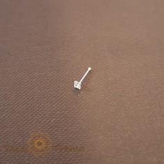 Piercing pentru nas din argint cu cristal zirconia alb patrat