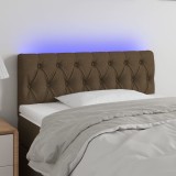 VidaXL Tăblie de pat cu LED, maro &icirc;nchis, 100x7x78/88 cm, textil