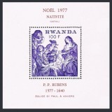Rwanda 1977 - Rubens, Crăciun, colita neuzata
