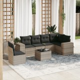 Cumpara ieftin Gossi set canapele de gradina cu perne, 7piese gri deschis poliratan