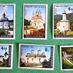 TIMBRE ROMANIA MNH LP1255/1991 Mânăstiri - Serie în simplă