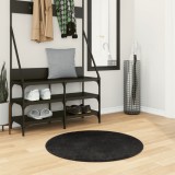 vidaXL Covor HUARTE, fir scurt, moale și lavabil, negru, &Oslash; 80 cm