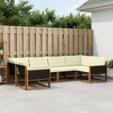 vidaXL Set de canapele de exterior cu pernă 6 pcs Natural și Crem 3381638