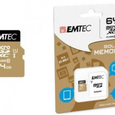 Card de memorie Emtec ECMSDM64GXC10GP, microSDXC, 64GB, Clasa 10 + Adaptor SD