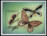 MOZAMBIC 2002 FAUNA INSECTE FLUTURI, Nestampilat