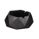 Scrumiera hexagonala din ceramica, Negru, 10.5x5 cm, ATU-084058, Oem
