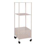 Cumpara ieftin Torres ac&eacute;l polc kerekekkel, b&eacute;zs, 3 polc 35x35x106 cm
