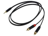 Cablu audio Jack 3,5mm la RCA x2 1,5m negru PVC Reds Music