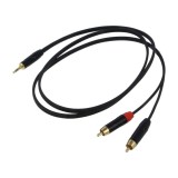 Cablu audio Jack 3,5mm la RCA x2 1,5m negru PVC Reds Music