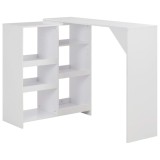 Cumpara ieftin Masă de bar cu raft mobil, alb, 138x39x110 cm