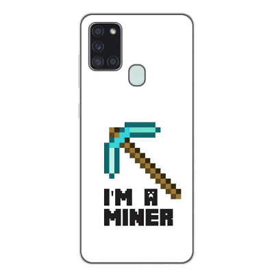 Husa compatibila cu Samsung Galaxy A21s Silicon Gel Tpu Model Minecraft Miner foto