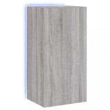 Cumpara ieftin Comoda TV de perete cu lumini LED, gri sonoma, 40,5x35x80 cm