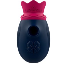 Stimulator clitoris INTENSE Clit Stimulator, design cu coroană, cu funcție de simulare sex oral, 10 funcții de aspirare, albastru cu roz