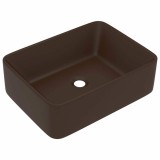 Cumpara ieftin Chiuveta de baie lux, maro deschis mat, 41x30x12 cm, ceramica