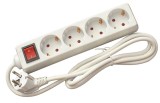 Prelungitor 4c 5m alb+intrerupator 3x1.5mm eco