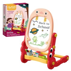 Tabla de desenat multifunctionala cu doua fete si 2 jocuri de societate incluse WePro Store, partea magnetica pentru cifre si litere si cea neagra pen