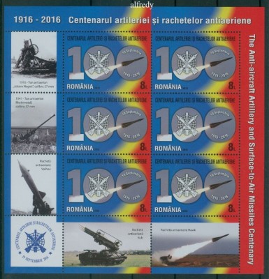 ROMANIA 2016, Centenarul Artileriei si Rachetelor antiaeriene, MNH, serie neuzata, 2120 foto
