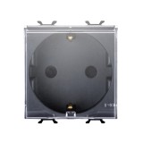 Priză Schuko cu capac 2M 16A negru Chorus &ndash; GEWISS | GW12242