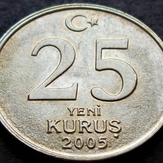 Moneda 25 YENI KURUS - TURCIA, anul 2005 *cod 2309 B = UNC