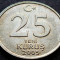Moneda 25 YENI KURUS - TURCIA, anul 2005 *cod 2309 B = UNC