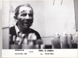 Bnk foto - Omul si umbra - fotografie de panou 24x18 cm, Alb-Negru, Romania de la 1950