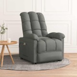 VidaXL Fotoliu de masaj electric rabatabil, gri &icirc;nchis, textil