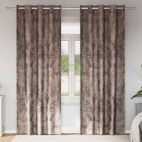 Draperii din Catifea 2 piese cu Grommet Cappuccino 245x140 cm