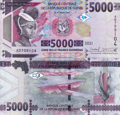 GUINEEA 5.000 francs 2021 UNC!!! foto