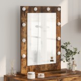 vidaXL Oglindă de toaletă Stejar fumuriu Lemn, Sticlă 70 x 50 x 18 cm
