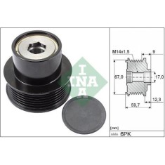 Fulie alternator Citroen C1 2 (Pa ; Peugeot 108; Toyota Aygo ( B4 ), Yaris ( P13 ), Yaris ( P21, Yaris ( P9 ), Yaris Box / Liftback ( P13 ), 1.0 VTi,