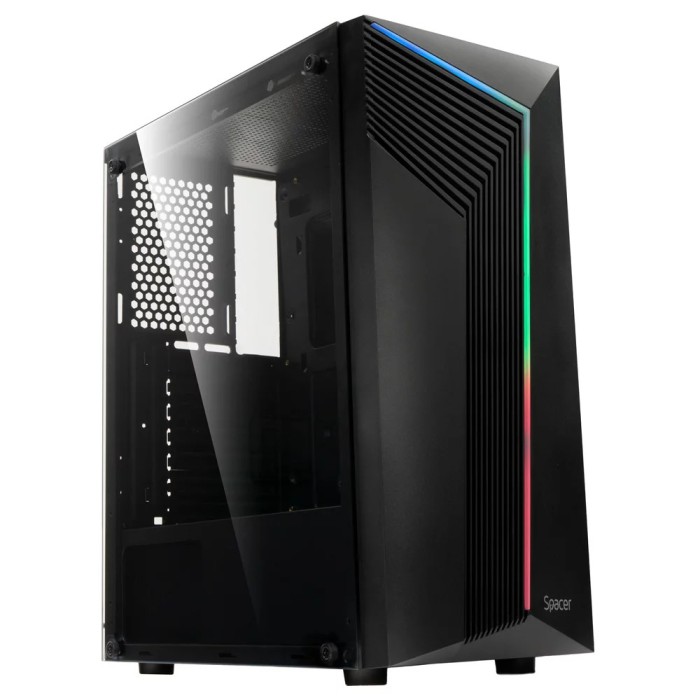 Carcasa SPACER WARRIOR, Middle Tower, ATX, fara sursa, sticla securizata