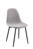 Cumpara ieftin Set 4 scaune fier negru velur gri Kaise 45 x 53 x 85 cm